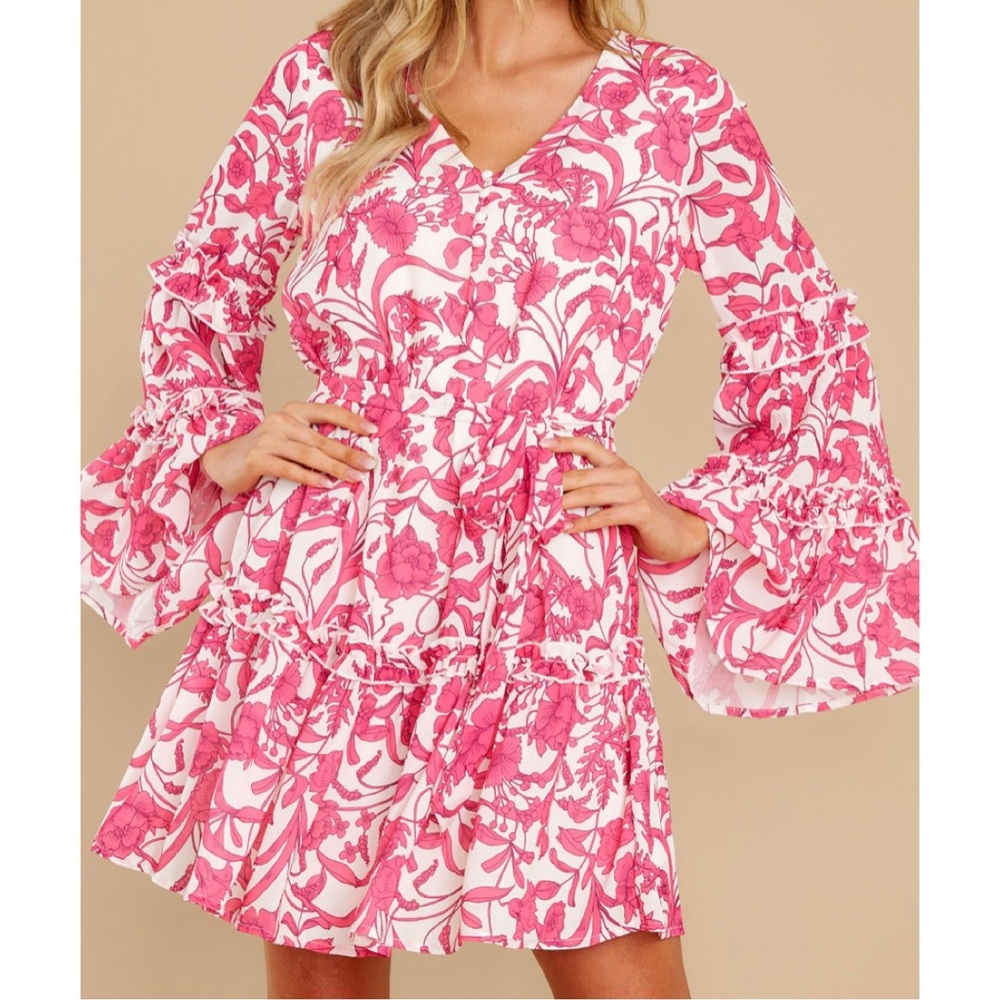 Red Dress Boutique Fuchsia Pink Floral Print Dress